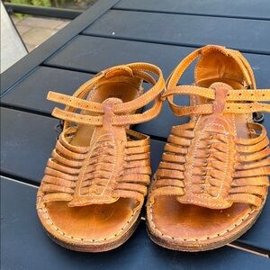 Frye Kayla Tan Leather Huarache Sandals - 7